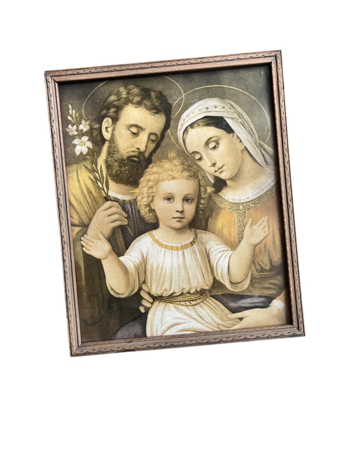 Vintage 1950s Holy Family Wood Frame 9.5" X 11.5" - Religious Art - Etsy