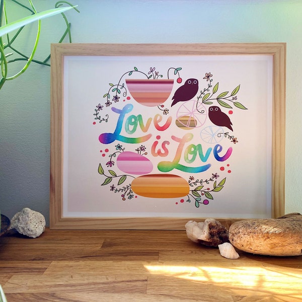 Love Is Love  ~  Bird Print 11x14