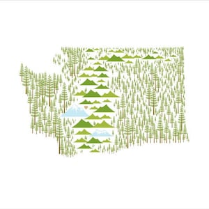 Washington State Print - Etsy