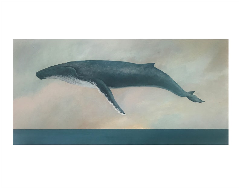 Descend, Humpback Whale 11x14 Art Print image 3