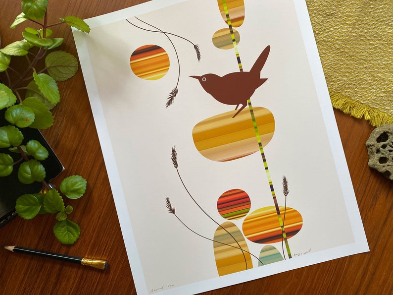 Adored Bird Print 11x14 image 1