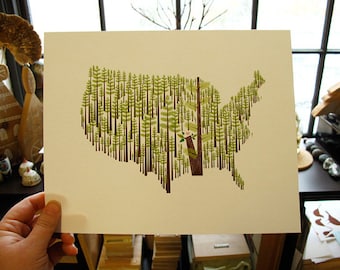 Wilderness - USA Tree print, 2 sizes