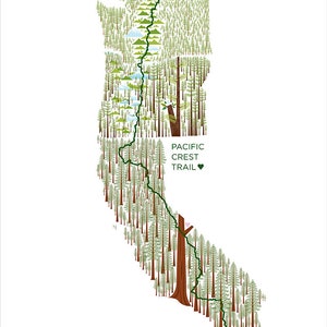 Pacific Crest Trail State Map Print image 6