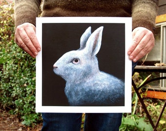 Rabbit, Night - 11x11 Art Print