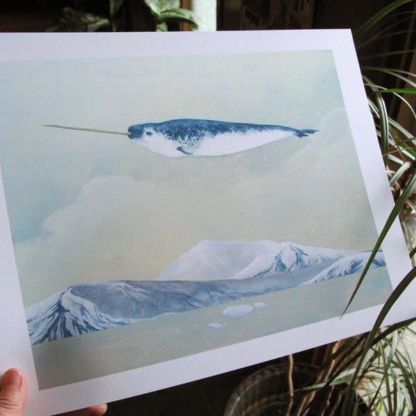 A New Current, Narwhal - 11x14 Art Print