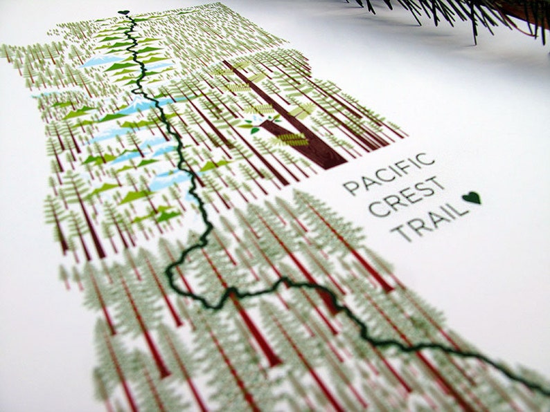 Pacific Crest Trail State Map Print image 5