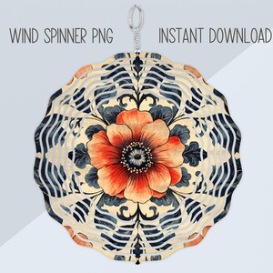 Mandala Tapestry Wind Spinner PNG, Colorful Wind Spinner Sublimation Design, Instant Download, Vibrant Windspinner Image, Home Decor Art