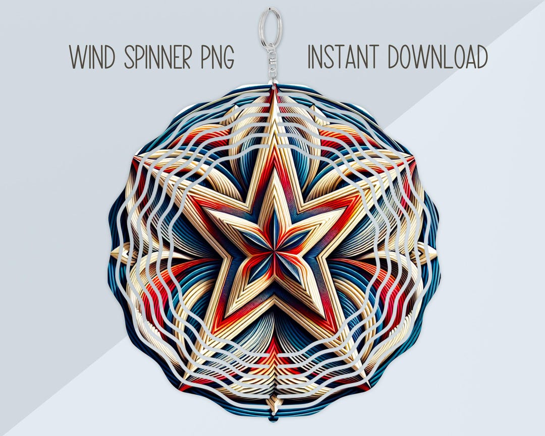 Patriotic Star Wind Spinner PNG, Sublimation Design (digital Download ...