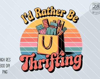 Retro Thrifting Design PNG | Vintage Shopping Lover (Digital Download)