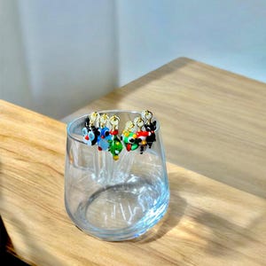 Handmade 6-piece glass tea spoon set with cute animal charms  – perfect gift for tea lovers & fun kitchen decor!”