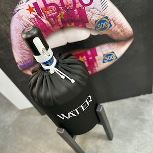 Black Printed Water Bottle Cover. Bottle Case. Cover for Bottle. Home Decor. 5 Gallon Top Spout Bottle Cover. Case for 5G Water Bottle.