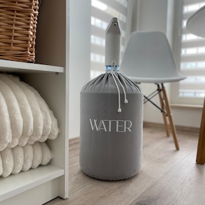 Grey Printed Water Bottle Cover. Water Bottle Case. Cover for Bottle. Home Decor. 5 Gallon Top Spout Bottle Cover. Case for 5G Water Bottle.
