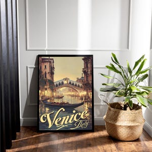 Vintage Italy Travel Prints Set of 6 Printable Wall Art, Milan, Venice, Rome, Florence, Tuscany, Amalfi Coast Retro Poster, Home Decor