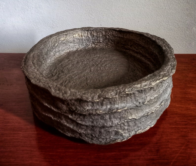 CUENCO 11 Bronze Glaze Papiermâché Bowl Handmade Elegant, Versatile