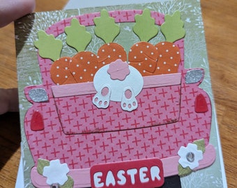 Easter Bunny pickup truck gift card holder