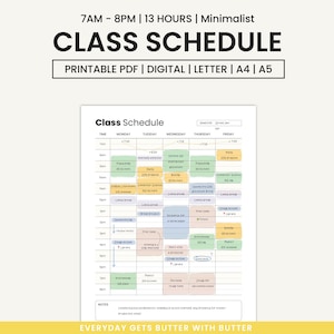 Sjabloon lesrooster Afdrukbare lesrooster poster lesrooster Terug naar school College Lesrooster Sjabloon lesrooster Sjabloon pdf