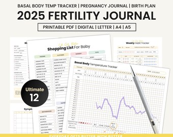 2025 Fertility Planner Journal: Ovulation, Pregnancy, Birth (Digital Download)