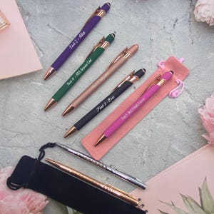 Incisione personalizzata sulla penna, astuccio in velluto per penna, regalo perfetto per amici, studenti, insegnanti, aziende e club, baby shower.