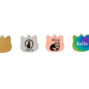 Personalized Cat ID Tag: Engraved Double Sided Pet Collar Tag