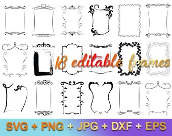 Whimsical Picture Frame Vector Bundle, Digital Download, Printable Clipart, Instant Download