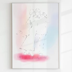 Impresión artística de pareja bailando - 5 variaciones - Danza sensual minimalista (Descarga digital tamaño A3)