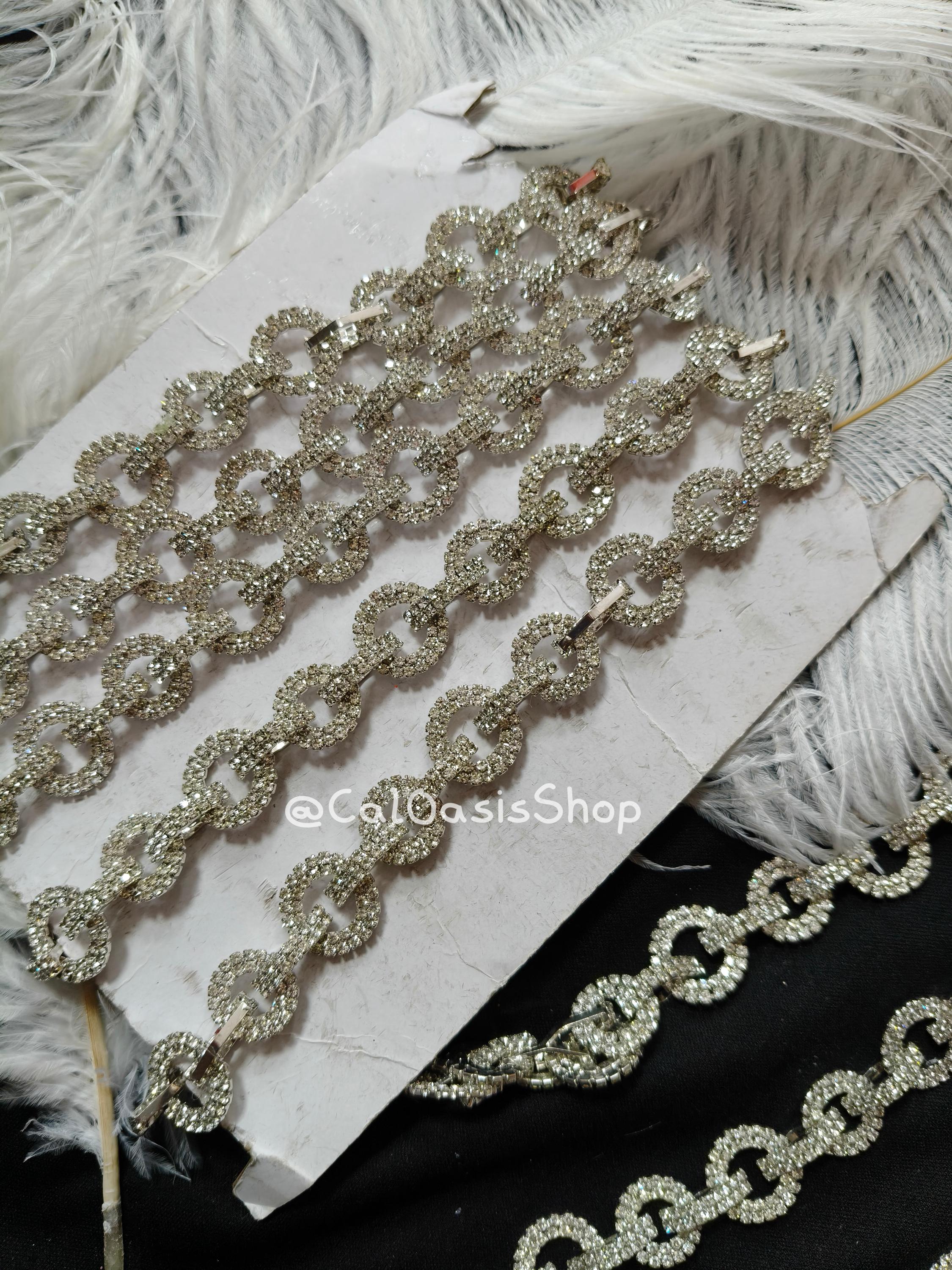 New Fashion Bling Elegant 
Sparkle Tassels Rhinestone Chain Double O Ring Belt Melanie O-Ring Rhinestone Chain Belt - Rose Gold – Sophia  main image 2