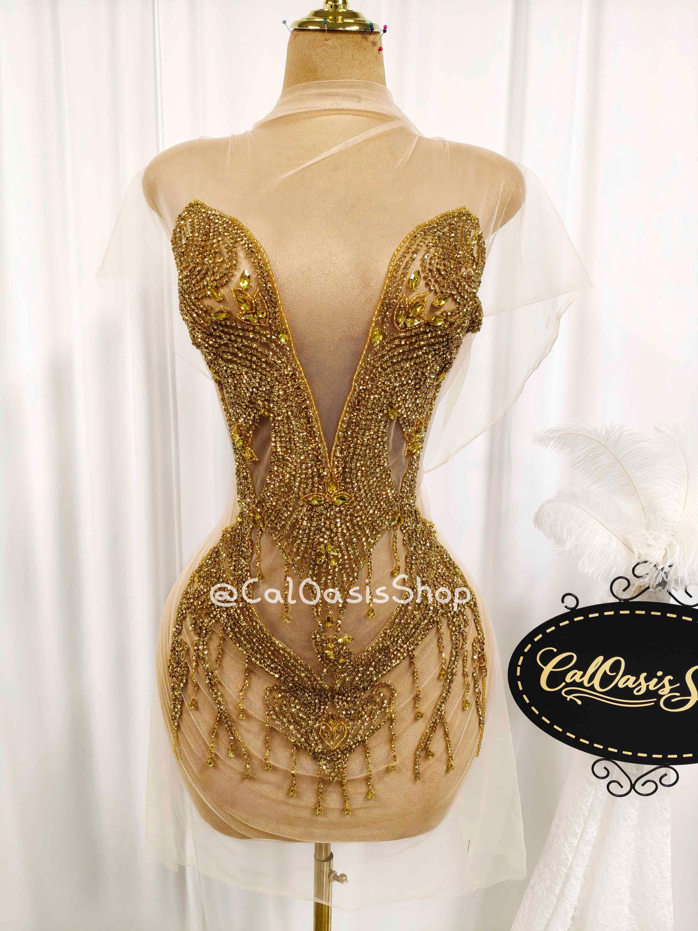 white christmas dresses Monroe” Rhinestone Corset Gown w/ Clear Crystal Detail – Ken White  Collection LLC main image 1