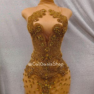 Handmade Dark Mesh Gold Rhinestone Bodice Applique for DIY Wedding Dress, Beads Rhinestone Applique  for Prom Evening Party Dress