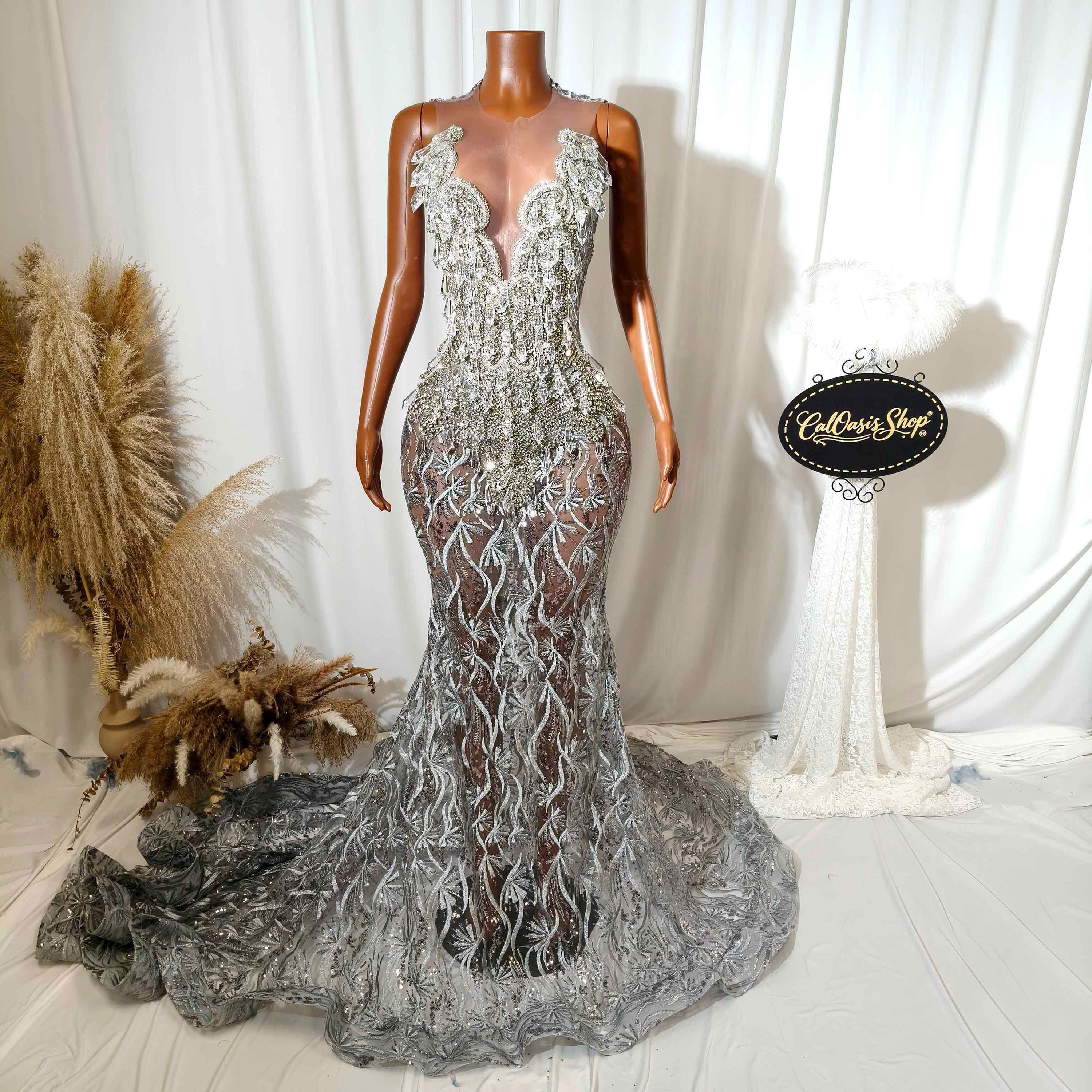 sachin and babi light blue dress Sexy Halter Black Beaded Evening Prom Dress SS013