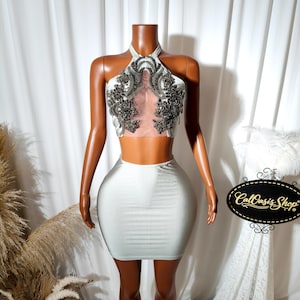 Silver Diamond Glitter Mini Dress - Etsy