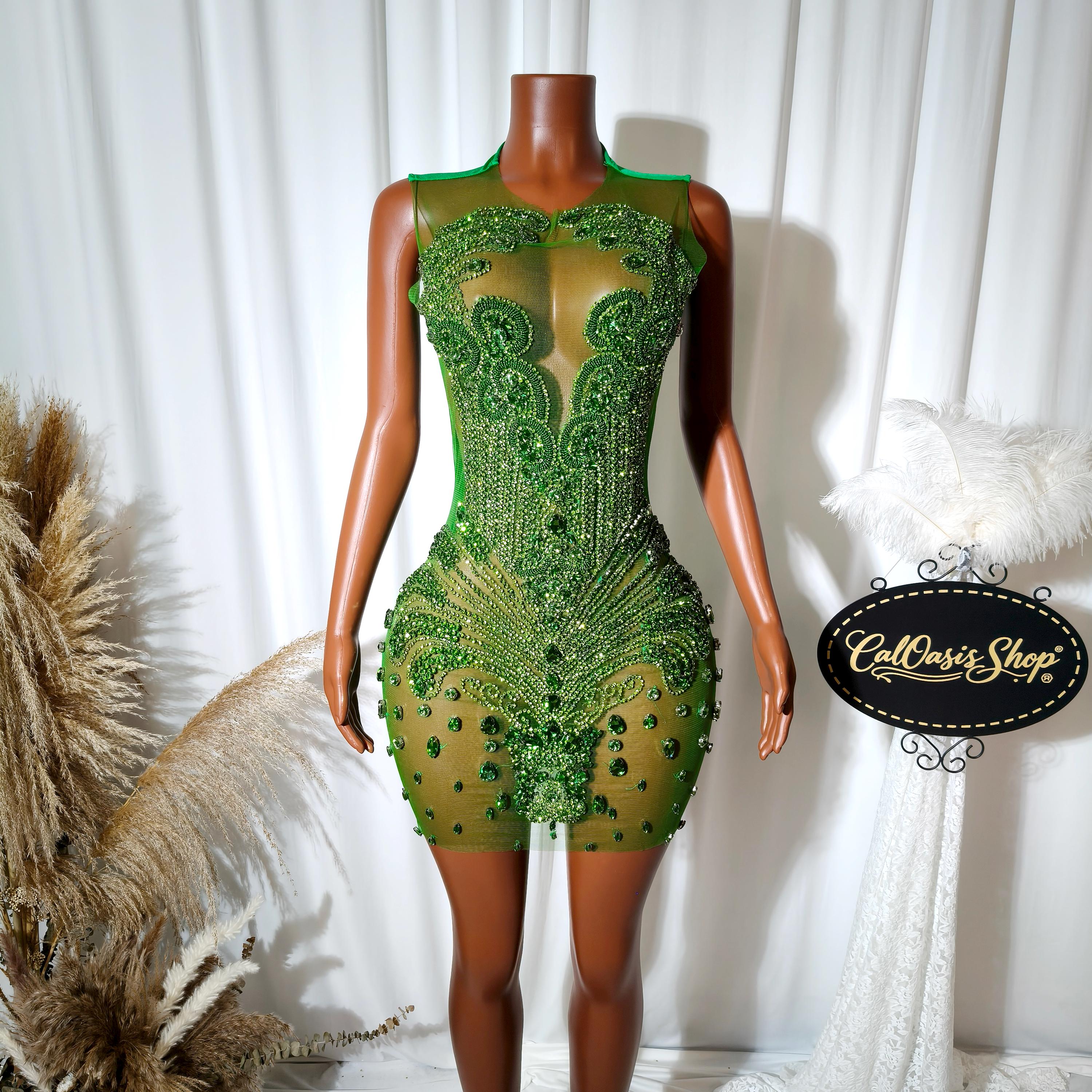 Rhinestone See Through Dress - Etsy