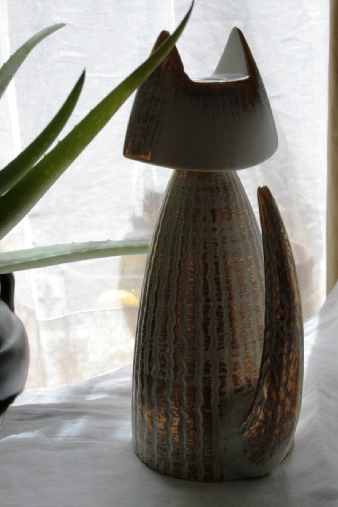 Royal Haeger Cat Candle Holder Etsy