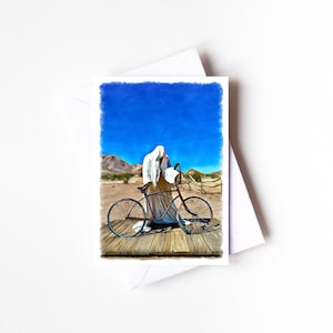Hinweiskarte innen blanko | DIN A6 | Gefaltet | Ghost Rider Skulptur Death Valley | Fotografie | Digitale Kunst