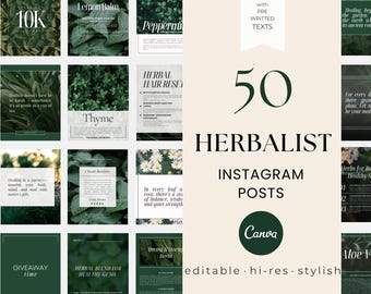 Herbalist Instagram Templates: Holistic Wellness Social Media Posts