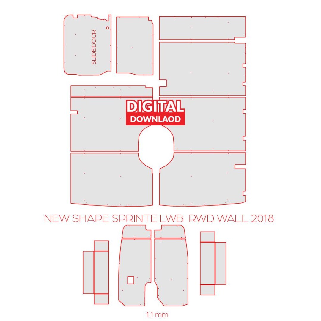 New Sprinter 2018 LWB RWD L3 -plylining Kit,cnc,dxf,walls,template - Etsy