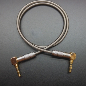 TRRS Cable for Split Keyboard with 90Degree Connectors, Stainless Steel Spring Sleeve - Corne, Lily58