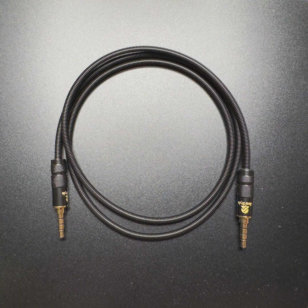 Black TRRS Cable for Split Keyboard With Straight Connectors, Stainless ...