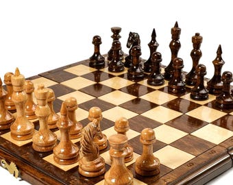 Wooden Classic Chess Set / HANDMADE / Free Personalization