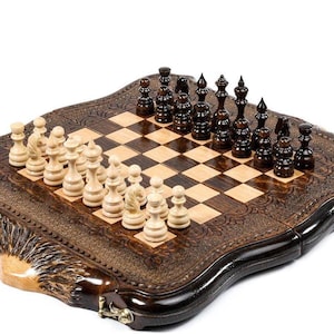 Handcrafted Chess Set - Personalized Handmade Gift