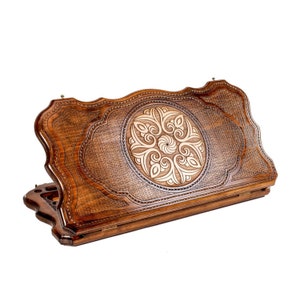 Handmade Ornamental Wood Backgammon Set: Unique Board Game