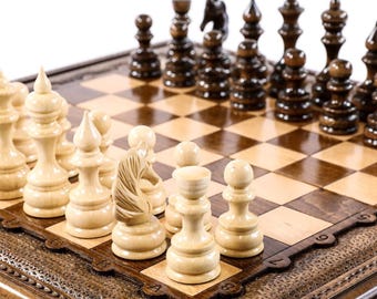 Wooden Chess Set / PERSONALIZED