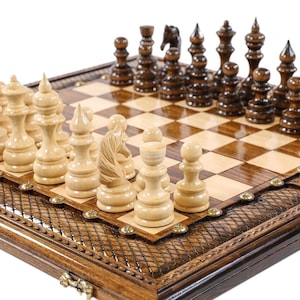 Luxurious Wooden Chess Set / HANDMADE / PERSONALIZED