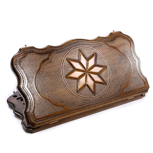 Wooden Backgammon Set - Octagram Ornament
