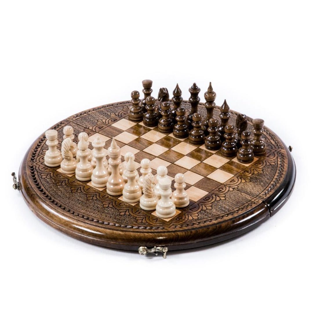 Circular Chess Set: Handmade Board Game, FREE PERSONALIZATION - Etsy