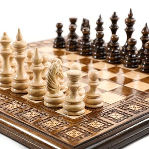 Chess Set Designed Carpet / Wooden Backgammon Board / PERSONALIZED GIFT