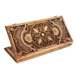 Hand Carved Eternity Backgammon Set / Wooden Backgammon Board / PERSONALIZED