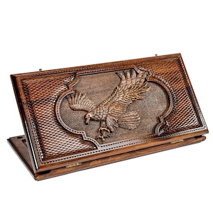 Hand Carved Eagle Backgammon Set, Wooden Board, Fathers Day Gift, Personalized Gift