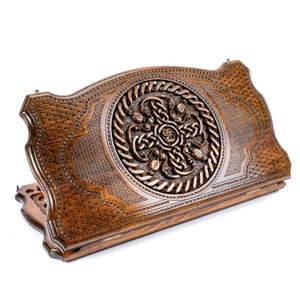 Hand Carved Pomegranate Backgammon Set: Armenian Artistry