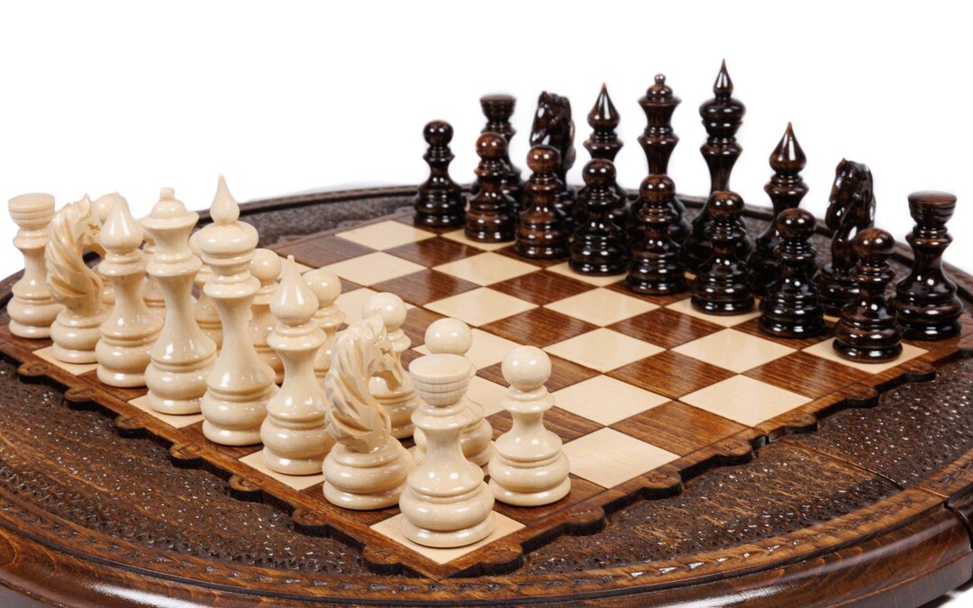 Wooden Circular Chess Set: Gift for Chess Lover / PERSONALIZED - Etsy