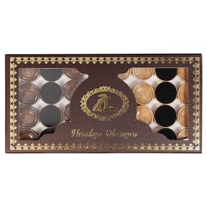 Wooden Backgammon Pieces: Beech & Walnut, Velvet Underside (32 Pieces)